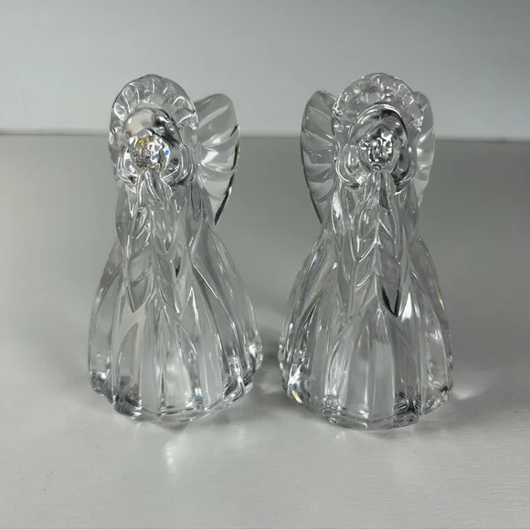 Gorham Crystal Pair of Angel Salt & Pepper Shakers Germany Christmas Vintage - Picture 1 of 6